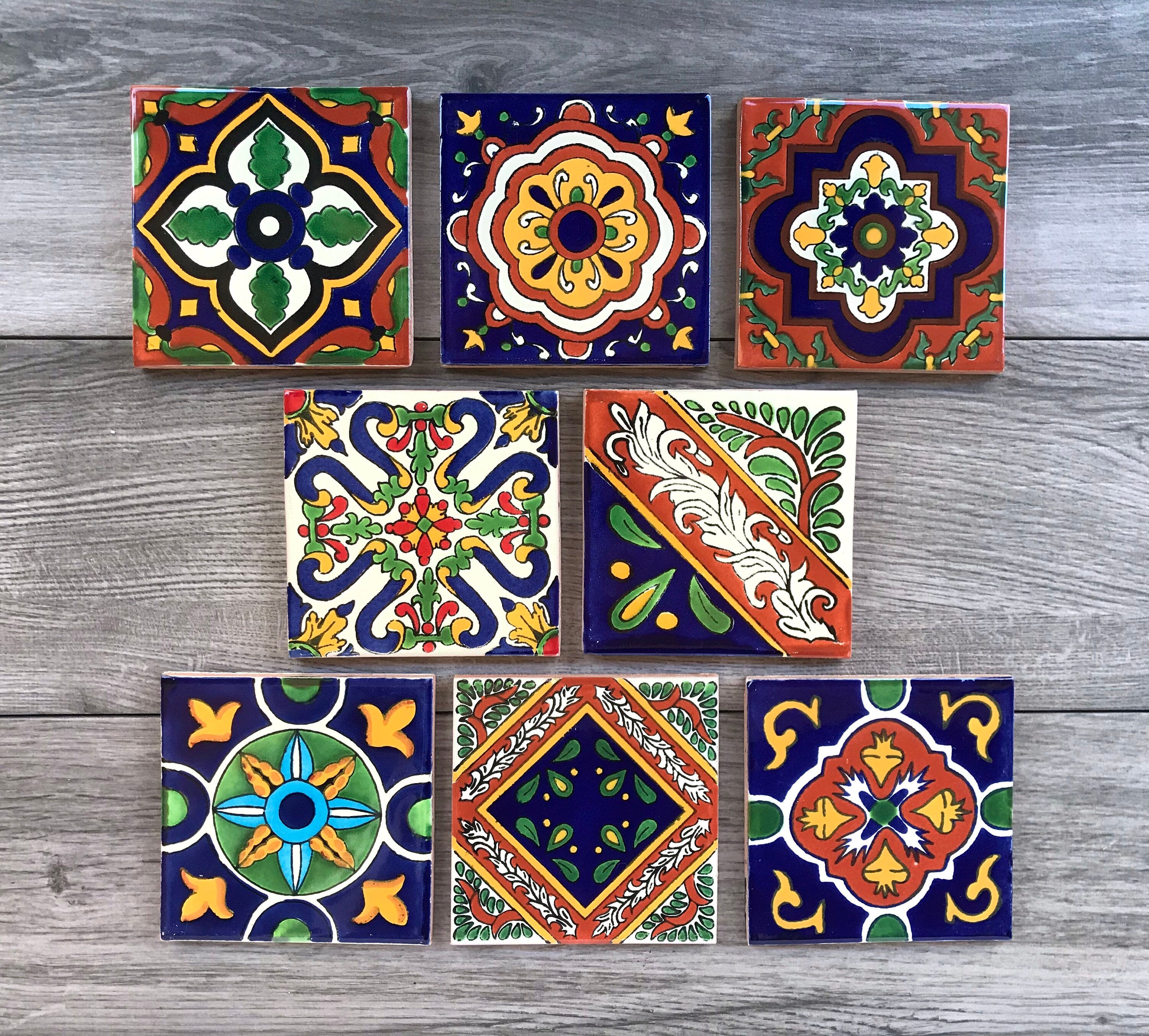 Round Set of 4 Coasters - Mexican Coaster Tile – Guelaguetza Designs