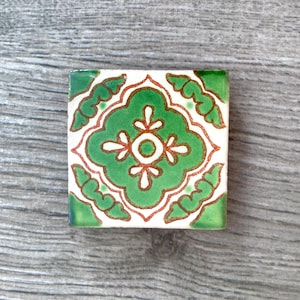 Green &quot;Toledo&quot; Mexican Tile Magnet
