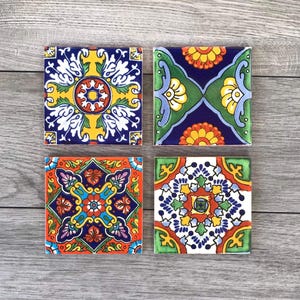 Choose Your Own Set of 4 Mexican Tile Coasters - Mix And Match
