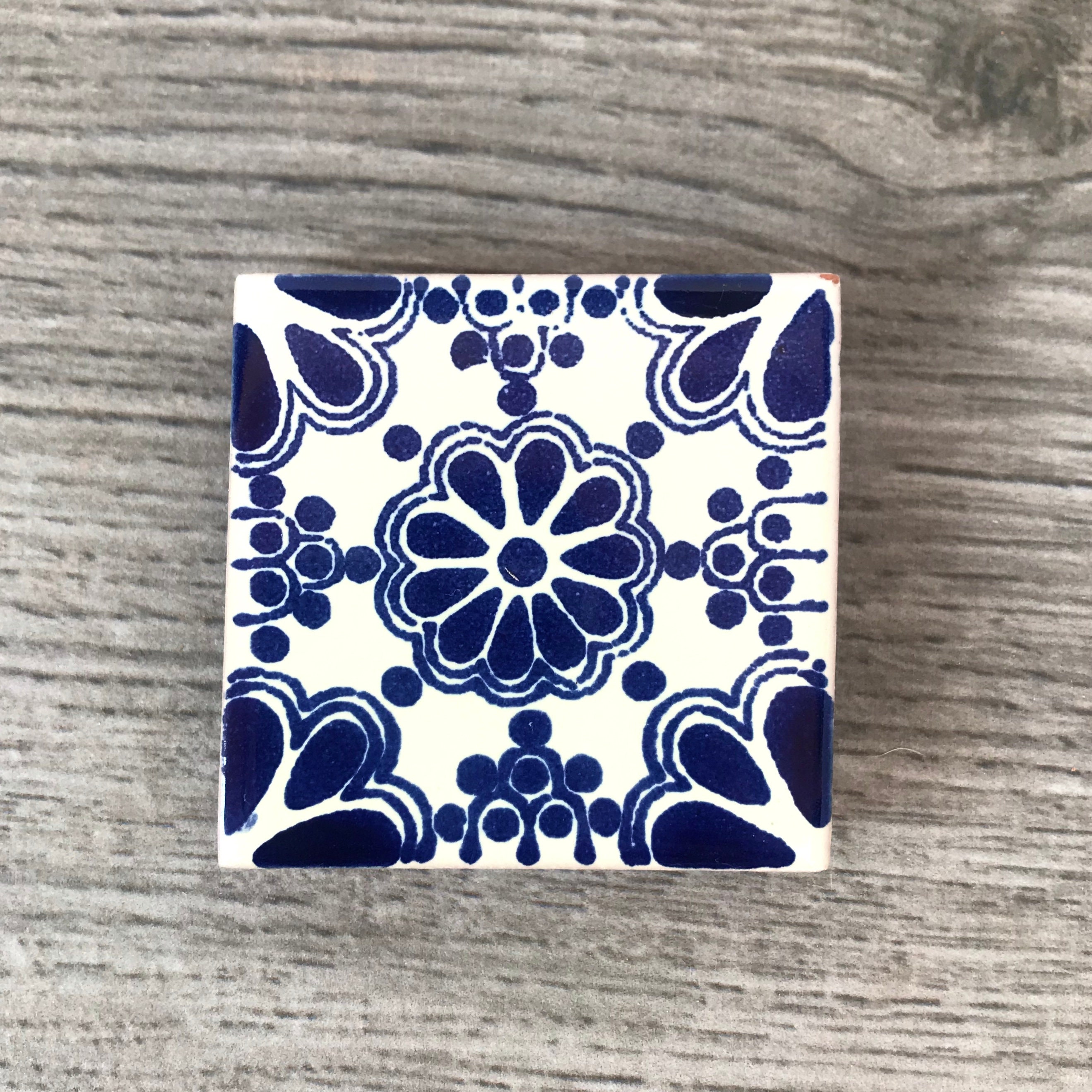 Set of 4 Blue and White Mexican Tile Magnets | Etsy