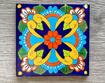 Dessous de verre mexicain Talavera en carreaux