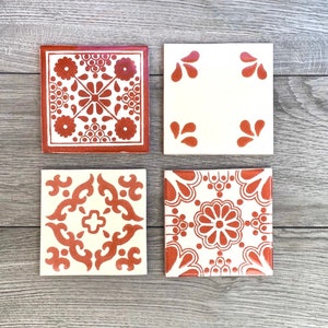 Mixed Set of 4 Mexican Tile Coasters