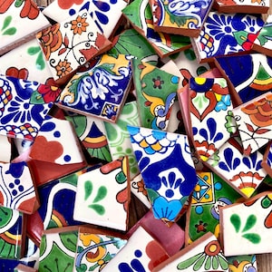 Broken Mexican Talavera Tiles - SOLD BY POUND