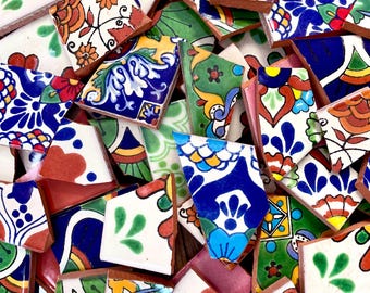 Broken Mexican Talavera Tiles - SOLD BY POUND