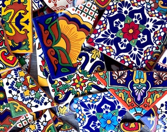 Azulejos mexicanos rotos de Talavera - VENDIDO POR LIBRA