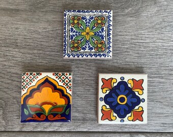 Set of 3 Mexican Tile Magnets