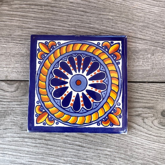 Mixed Set of 4 Mexican Tile Coasters 