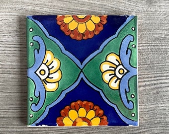 Dessous de verre mexicain Talavera en carreaux