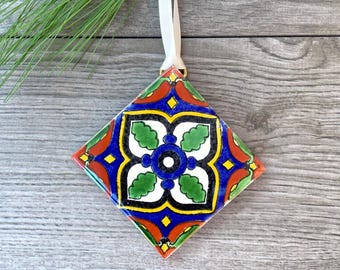 LARGE "Granada" Mexican Tile Christmas Ornament