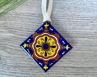 Blue "Cupula" Mexican Tile Christmas Ornament