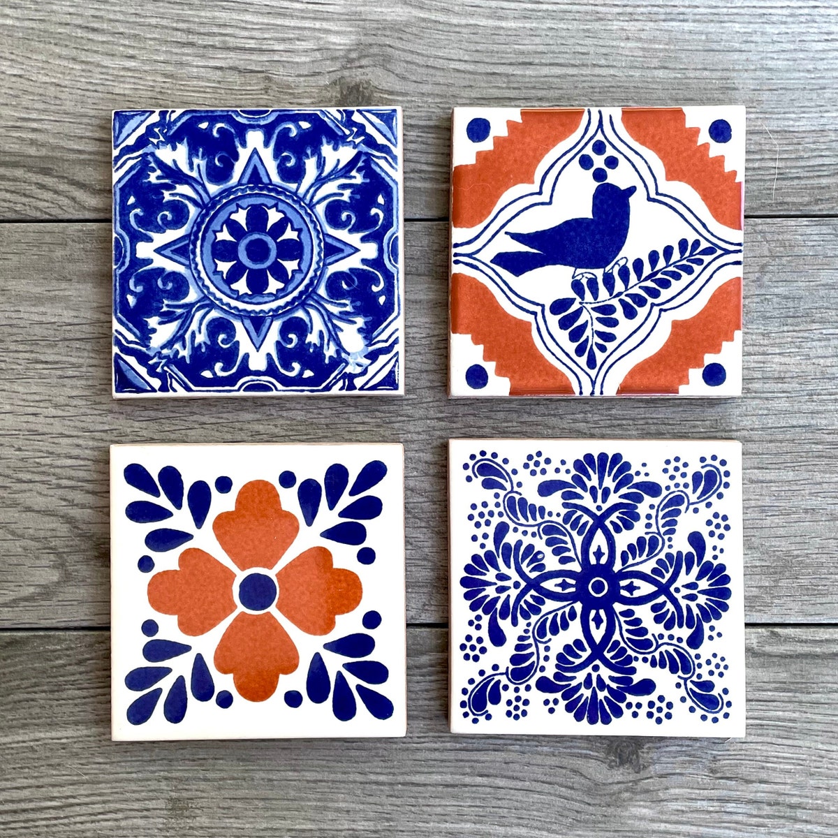 Choose Your Own Set of 4 Mexican Tile Coasters - Mix and Match - Etsy