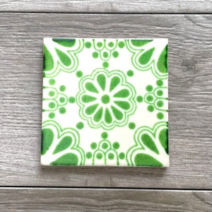 Dessous de verre mexicain vert « Ramos » en carreaux Talavera