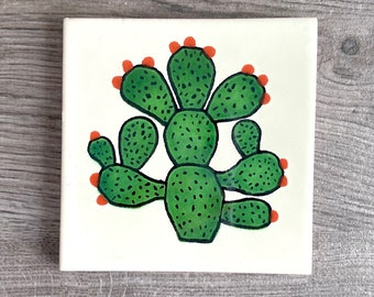 Dessous de verre mexicain en tuile de cactus Talavera