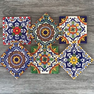 Mixed Set of 6 Mexican Tile Coasters image 2