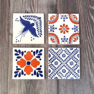 Mixed Set of 4 Mexican Tile Coasters