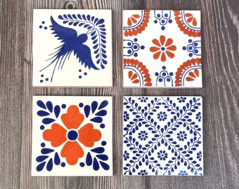 Mixed Set of 4 Mexican Tile Coasters