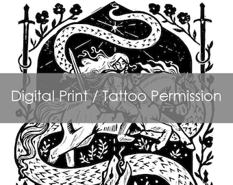 Digitaler Download - nur digitale Datei - Slayer Print / Tattoo Permission (Dies ist kein physischer Artikel, nur digitale Datei)