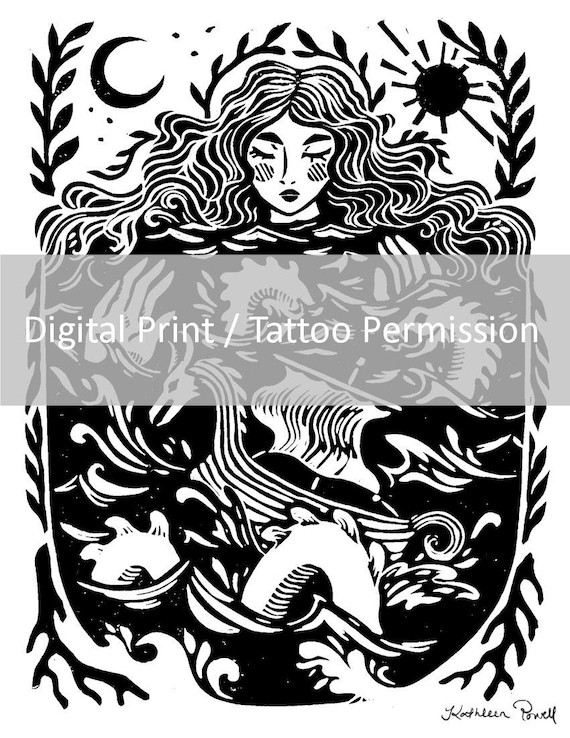 Digital Download - Digital File Only - "Sea Ballad" Print / Tattoo Permission (This is not a Physical Item, Digital File Only)
