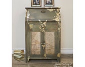 Drop Front Secretary Desk for Bedroom. Writing Desk for Small Home Office. Tall Painted Fold Down Desk. French Farmhouse Drop Leaf Desk.