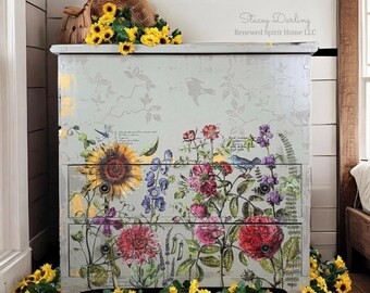 Mule Chest Antique. Hope Chest with Drawers Painted. Blanket Dresser Chest. Storage Sugar Chest Refinished