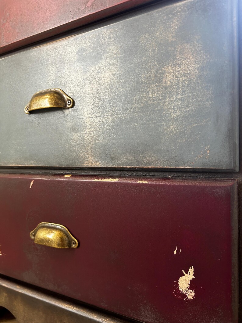 Tall Dresser Hand Painted. Chest of Drawers Distressed. Bedroom ...