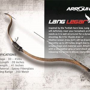 Arrouha Lang Legar Turkish Horsebow 30-45lbs for Horseback Archery
