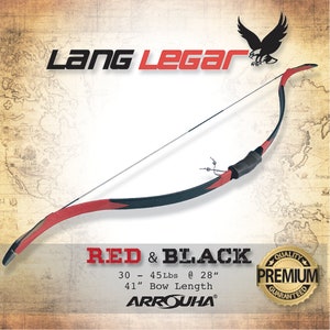 Arrouha Lang Legar Red & Black Special Edition Traditional Archery Bow 30-45Lbs and 41 Inches Length