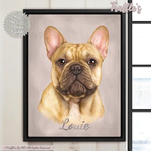 Custom French Bulldog Canvas | Personalized Dog Portrait | Custom French Bulldog Gift | Frenchie Dog Lover Gift | French Bulldog Wall Art