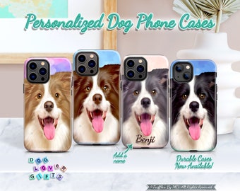 Kundenspezifische Border-Collie-Telefon-Hülle | Personalisierte Hund Handyhülle | Collie Hund Handyhülle | Hundeliebhaber Einzigartiges Geschenk | Realistisches Tierportrait