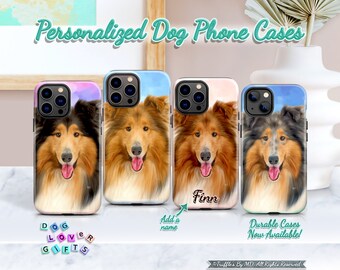 Custom Collie Phone Case | Personalized Dog Phone Cover | Collie Portrait On Phone Case | Dog Lover Unique Gift | Realistic Pet Portrait