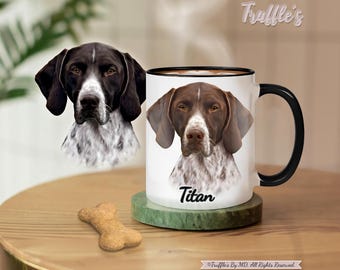 Custom German Pointer Mug | Personalized Pointer Gift | Pointer Coffee Mug | Pointer Drawing | Dog Lover Unique Gift | Custom Pet Portrait