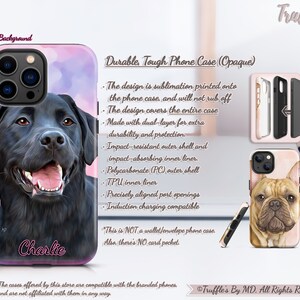 Personalisierte Labrador-Handyhülle Labradorit Handyhülle Personalisiertes Hundeportrait Hundeliebhaber Einzigartiges Geschenk Realistisches Tierportrait Bild 8