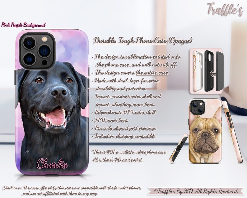 Personalisierte Labrador-Handyhülle Labradorit Handyhülle Personalisiertes Hundeportrait Hundeliebhaber Einzigartiges Geschenk Realistisches Tierportrait Bild 8