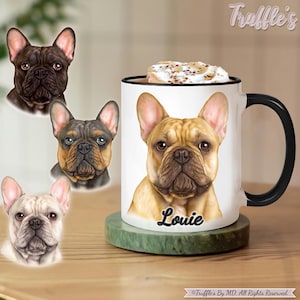 Custom French Bulldog Mug | Personalized Bulldog Gift | Frenchie Coffee Mug | Frenchie Drawing | Dog Lover Gift | Custom Pet Portrait