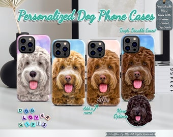 Custom Doodle Phone Case | Personalized Dog Phone Cover | Cockapoo Custom Portrait | Dog Lover Unique Gift | Realistic Doodle Pet Portrait