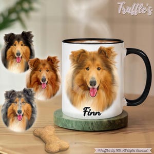 Custom Collie Mug | Personalized Collie Gift | Collie Coffee Mug | Custom Collie Drawing | Dog Lover Unique Gift | Custom Pet Portrait