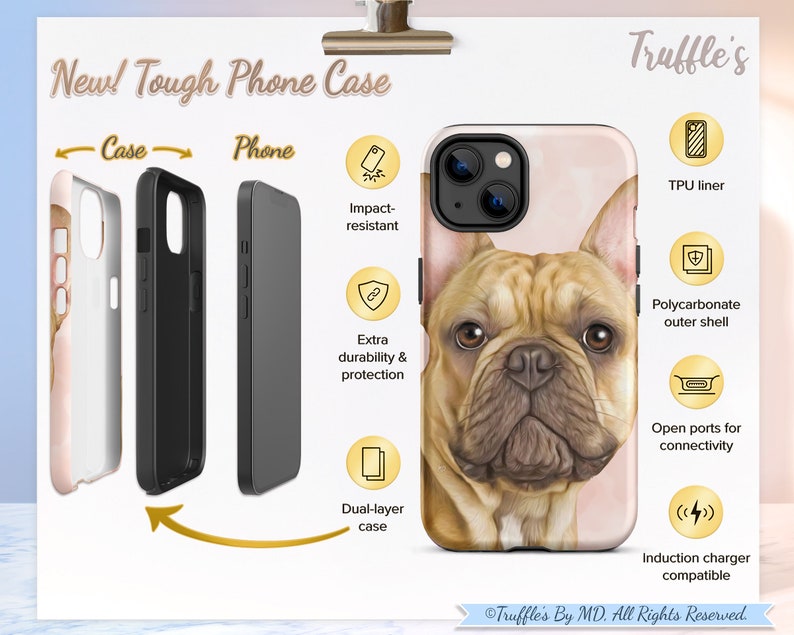 Custom Mini Poodle Phone Case Personalized Dog Phone Cover Doodle Dog Pattern Phone Case Dog Lover Unique Gift Poodle Pet Portrait image 4
