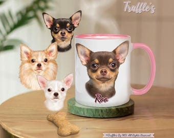 Custom Chihuahua  Mug | Personalized Chihuahua Gift | Chihuahua Coffee Mug | Custom Chihuahua Drawing | Dog Lover Gift | Custom Pet Portrait