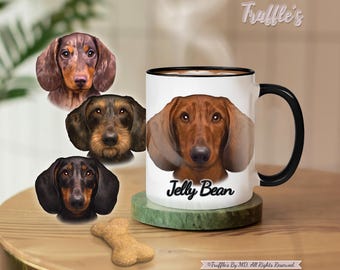 Custom Dachshund Mug | Personalized Dachshund Gift | Dachshund Coffee Mug | Custom Dachshund Drawing | Dog Lover Gift | Custom Pet Portrait