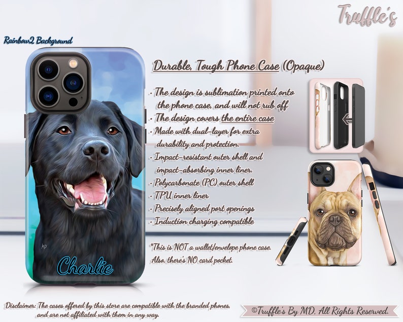 Personalisierte Labrador-Handyhülle Labradorit Handyhülle Personalisiertes Hundeportrait Hundeliebhaber Einzigartiges Geschenk Realistisches Tierportrait Bild 4