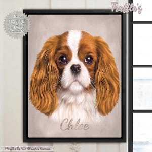 Custom Cavalier King Charles Canvas | Personalized Cavalier Portrait Painting | Custom Cavalier Gift | Dog Lover Gift | Cavalier Wall Art
