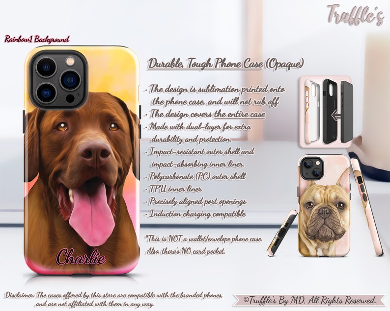 Personalisierte Labrador-Handyhülle Labradorit Handyhülle Personalisiertes Hundeportrait Hundeliebhaber Einzigartiges Geschenk Realistisches Tierportrait Bild 5