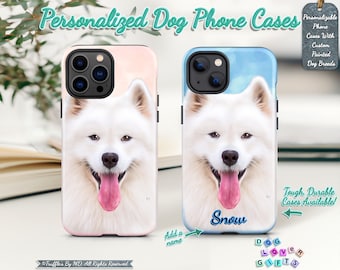 Custom Samoyed Phone Case | Personalized Dog Phone Cover | Dog Portrait On Phone Case | Dog Lover Unique Gift | Realistic Pet Portrait