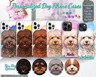 Personalized Illustrated Mini Poodle Phone Case | Custom Realistic Dog Phone Cover | Doodle Portrait Phone Case | Doodle Lover Unique Gift