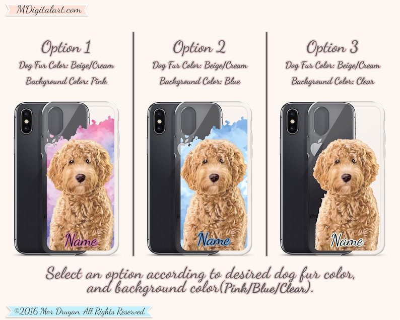 Personalized Realistic Labradoodle Goldendoodle Case iPhone 7 8 Plus X XS XR XS se 11 12 Pro Max,Dog Lover Custom Gift Doodle Case #ICPLP22