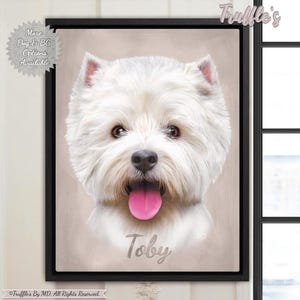 Custom West Highland Terrier Dog Canvas | Personalized Westie Dog Portrait | Custom Westie Dog Gift | Dog Lover Gift | Westie Dog Wall Art