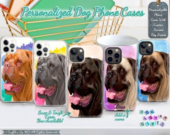 Custom Mastiff Phone Case | Personalized Dog Phone Cover | Mastiff Custom Dog Portrait | Dog Lover Unique Gift | Realistic Pet Portrait