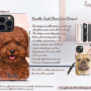 Custom Mini Poodle Phone Case Personalized Dog Phone Cover Doodle Dog Pattern Phone Case Dog Lover Unique Gift Poodle Pet Portrait image 9