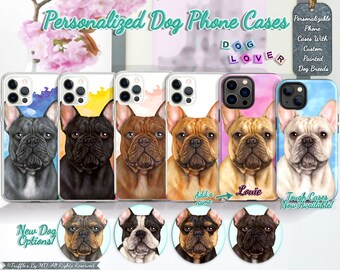 Personalized Illustrated French Bulldog Phone Case | Custom Realistic Dog Portrait | Bulldog Phone Cover | French Bulldog Lover Unique Gift