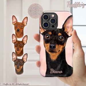 Custom Pinscher Phone Case | Personalized Dog Phone Cover | Custom Pinscher Gift | Unique Dog Lover Gift | Miniature Pinscher Portrait